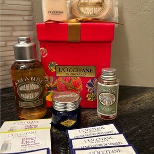 L'OCCITANE Bath & Body Set Gift Box with gold bow